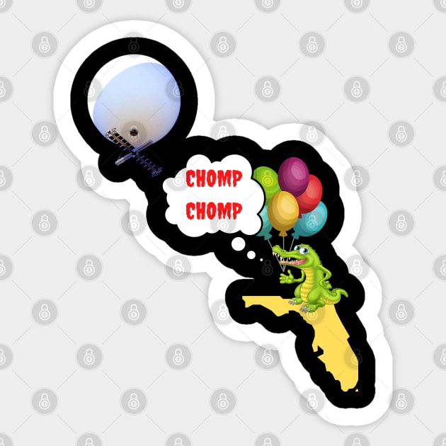 Chinese Spy Balloon Chomp, Chomp Florida Gator Sticker by The Treasure Hut